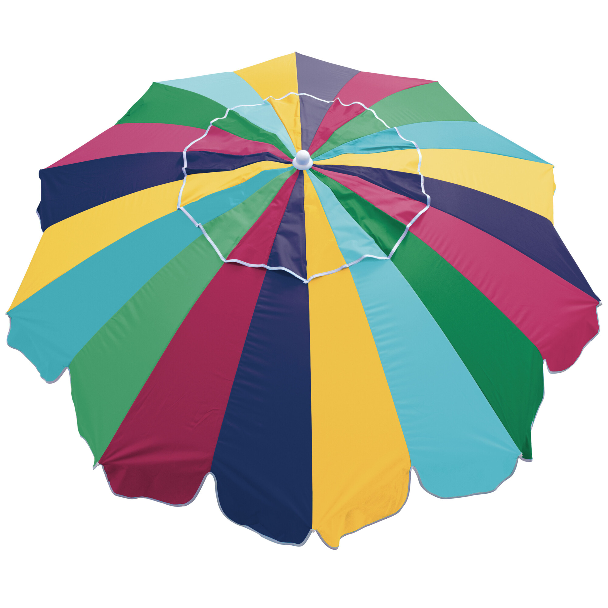 Rio Brands, Rio Beach 7ft. 20 panel umbrella with sand ancho, Shape Round, Model# UB723-776-1